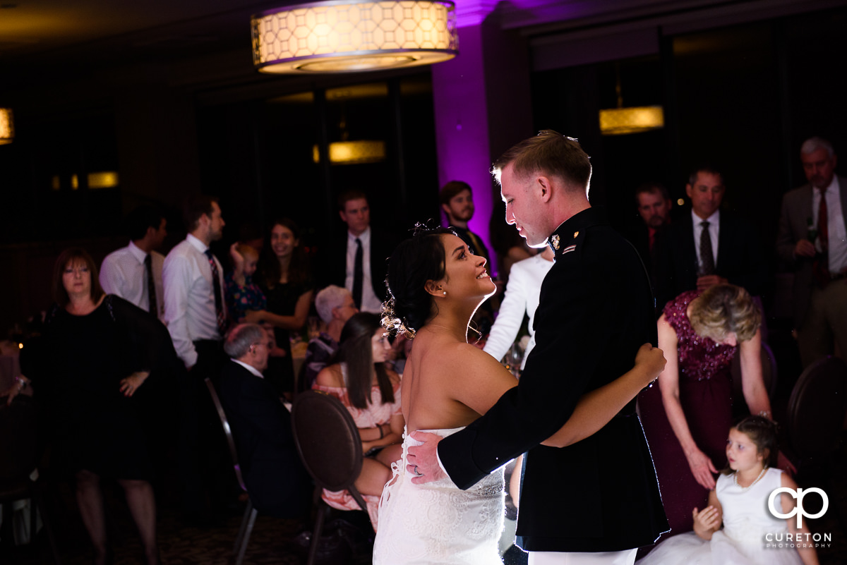 First dance by the bride and groom at The Commerce Club.