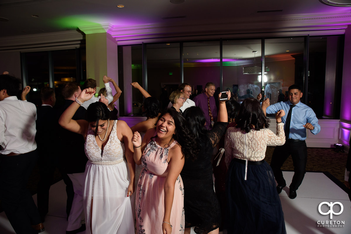 Guests packing the dance floor at the Commerce Club.