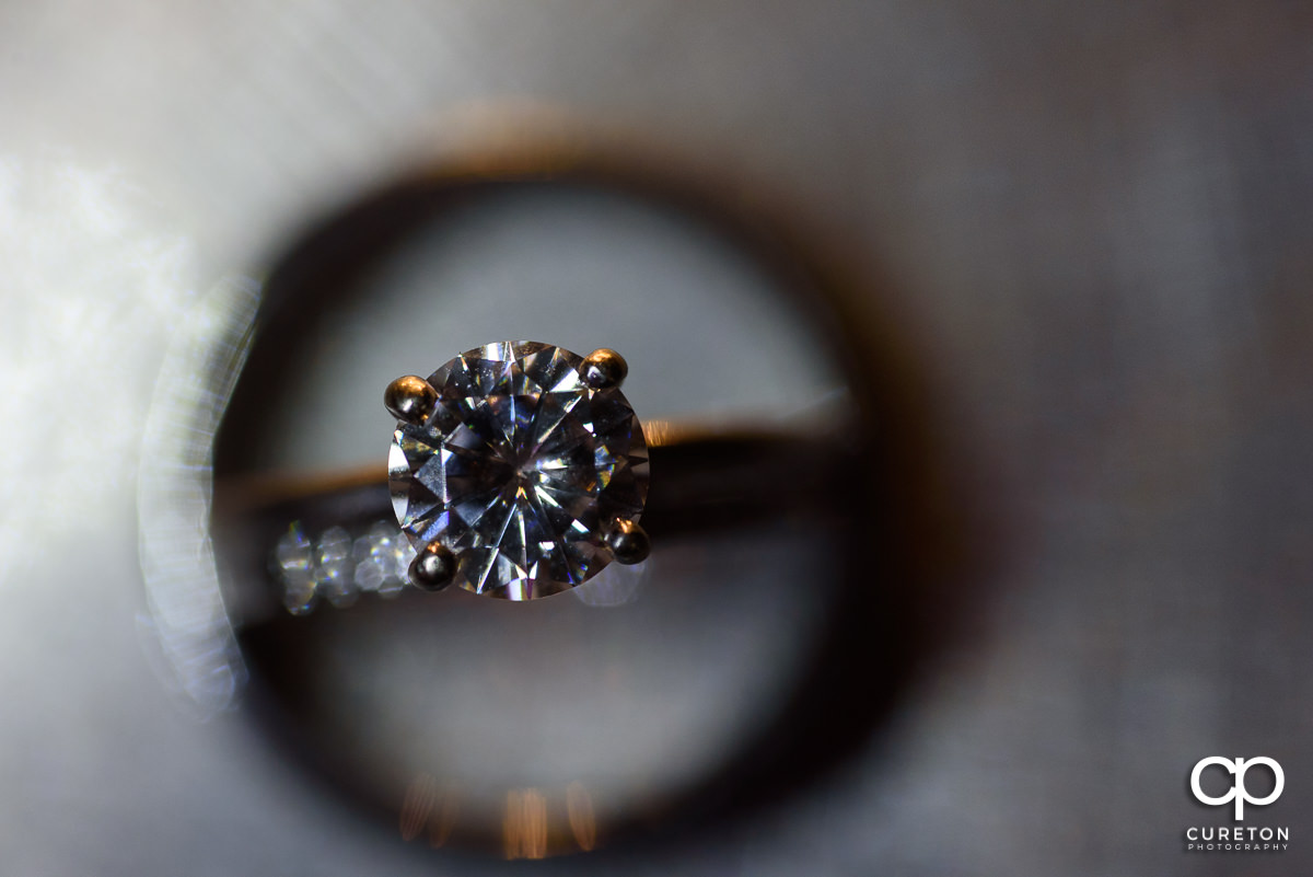 Wedding ring macro close up.