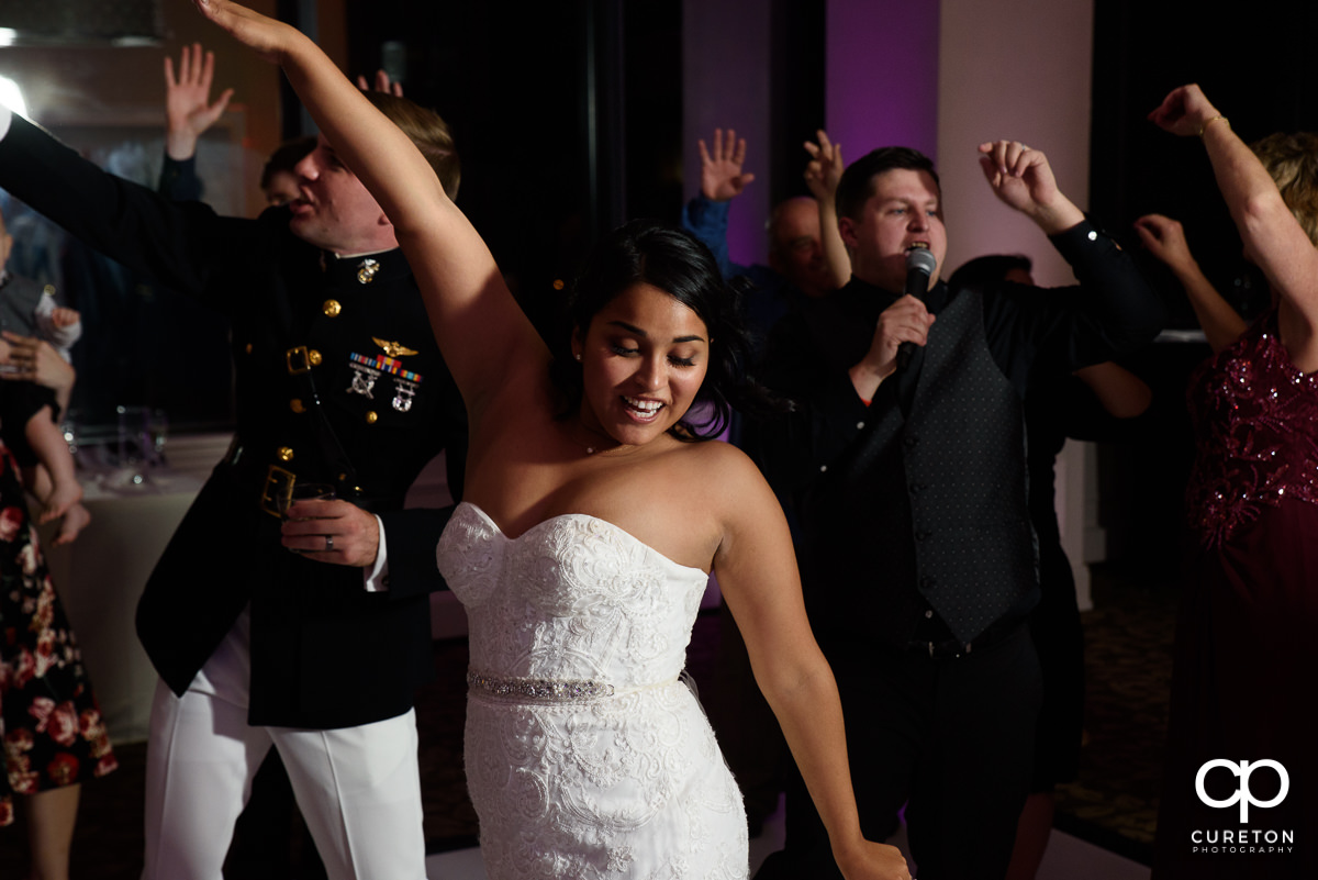 Bride dancing.