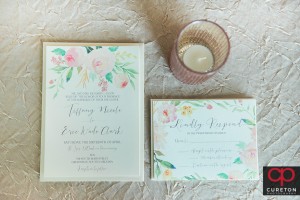 Wedding invitations to a Zen wedding.