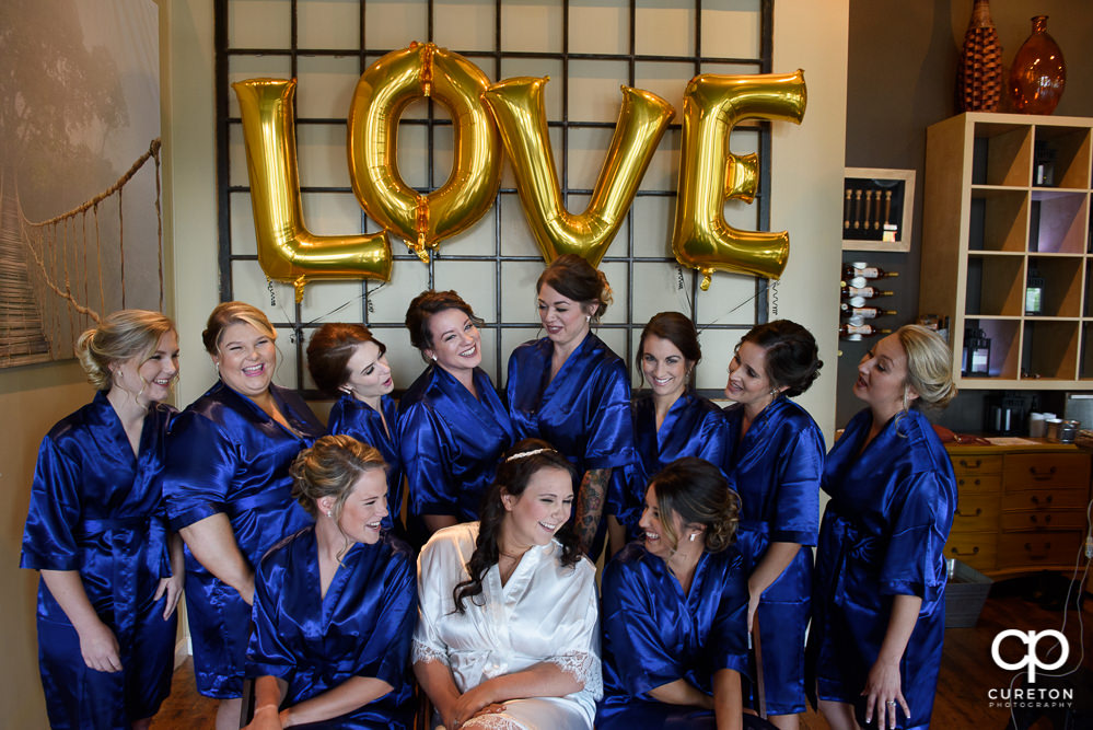 Bridal party in their robes.