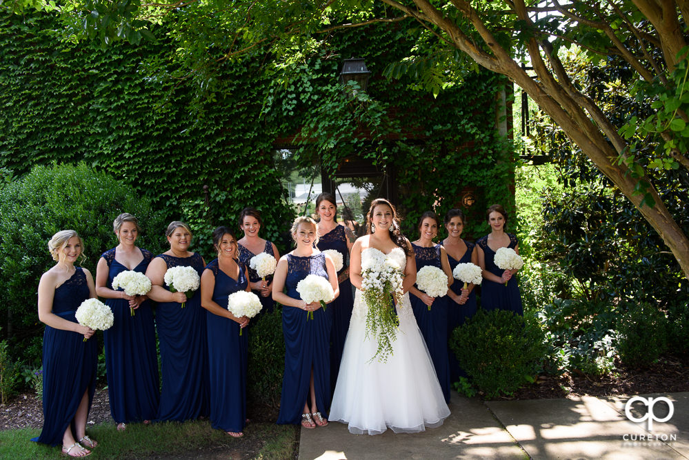 Bridesmaids outside the Loom in Simpsonville,SC before the wedding.