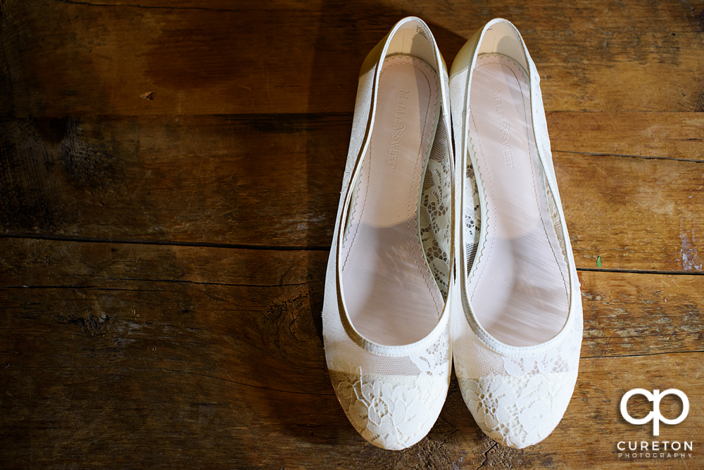 Bride's shoes.