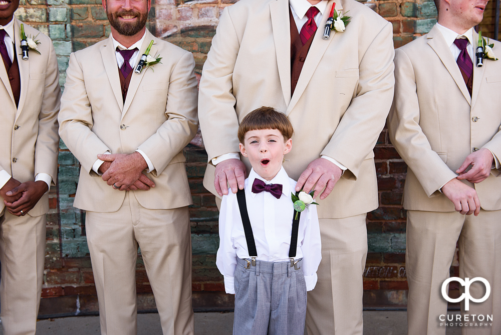 Ring Bearer with the groomsmen.