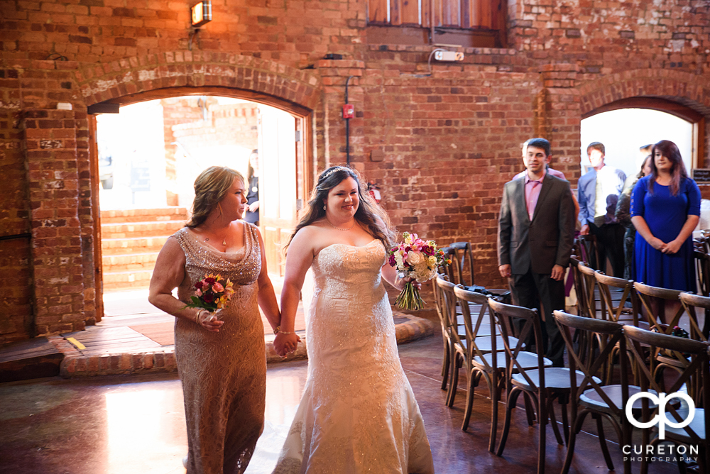 Bride walking down the aisle.