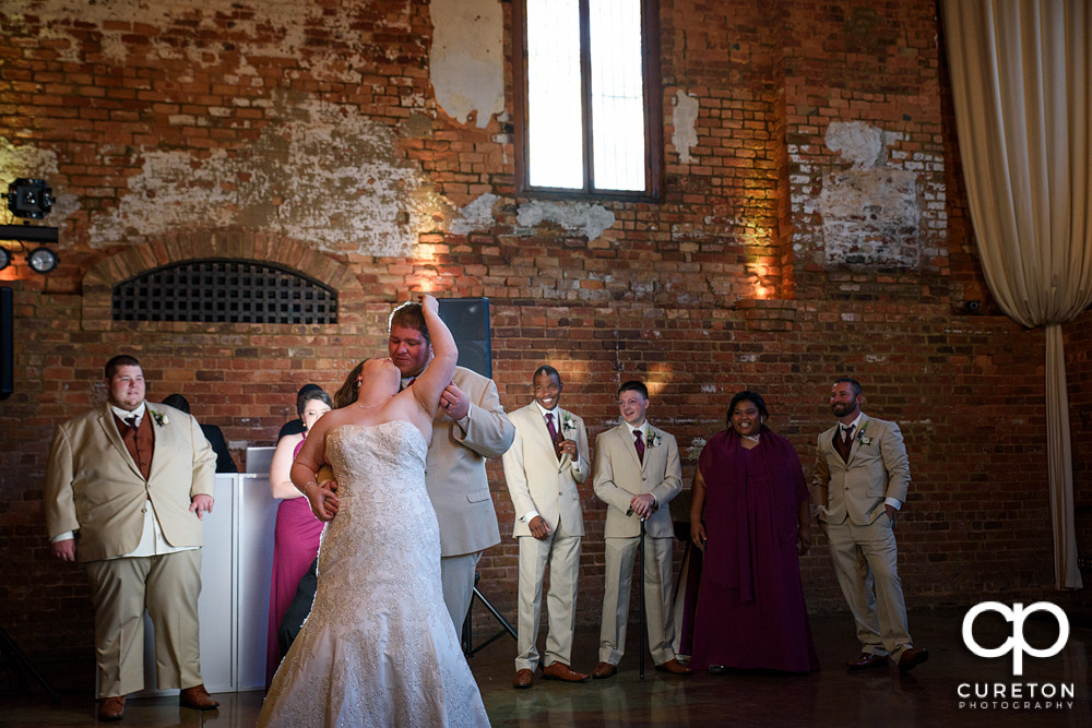 Bride and groom first dance.