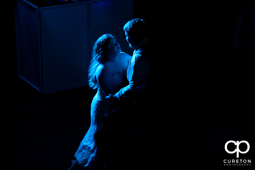 Bride and groom dancing at the reception.