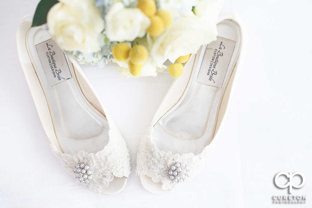 Bride's shoes.