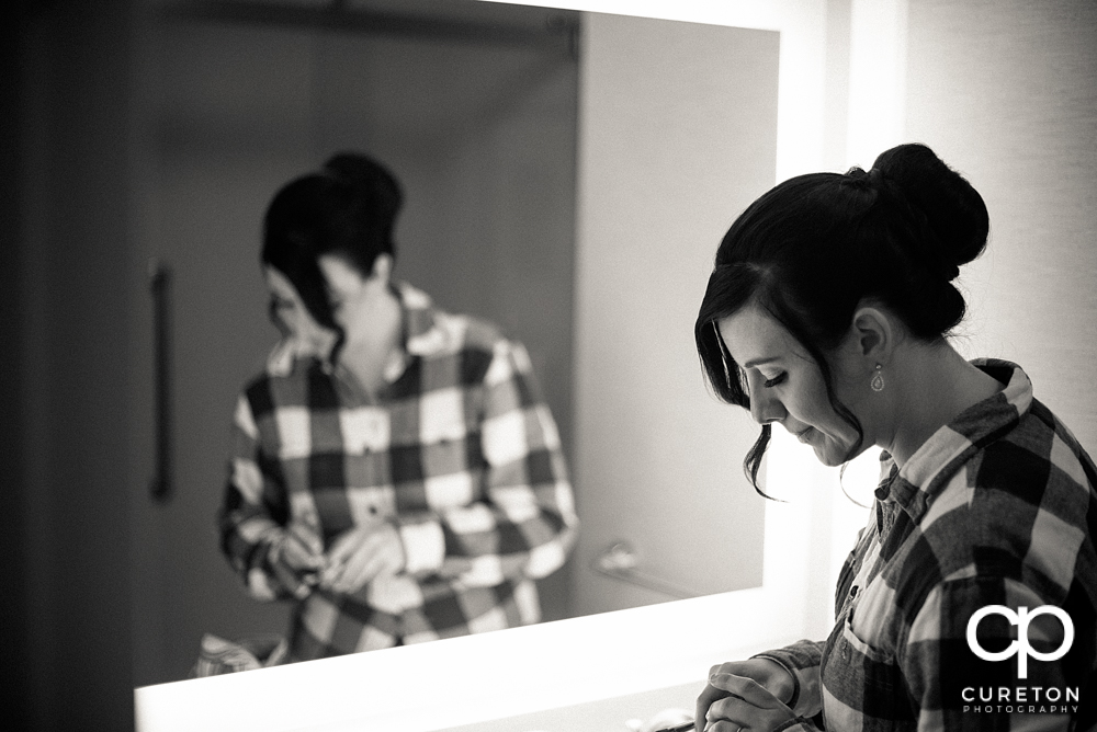 Bride getting ready.