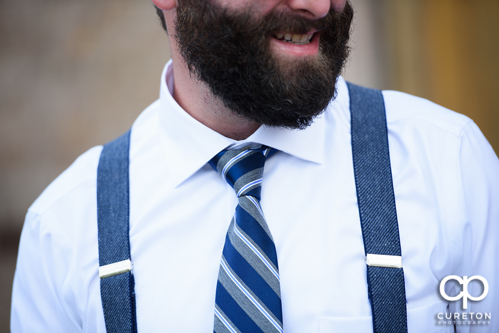 The groom's tie.