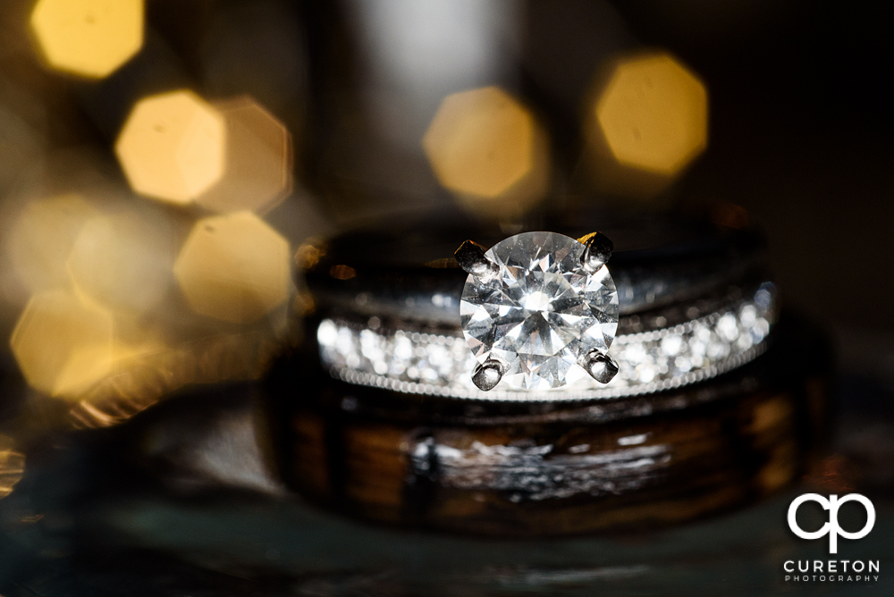 Close up of the wedding ring.