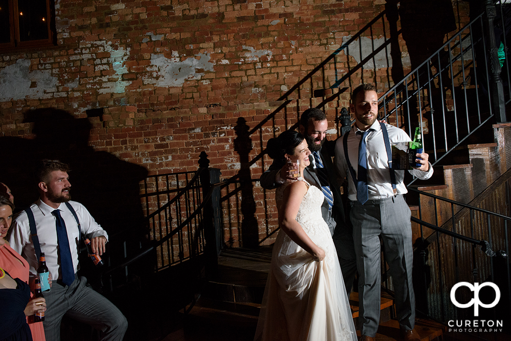 The best man giving a toast.