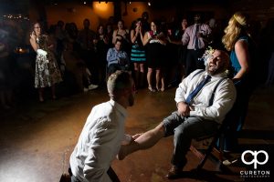 Tricking the guy who caught the garter.