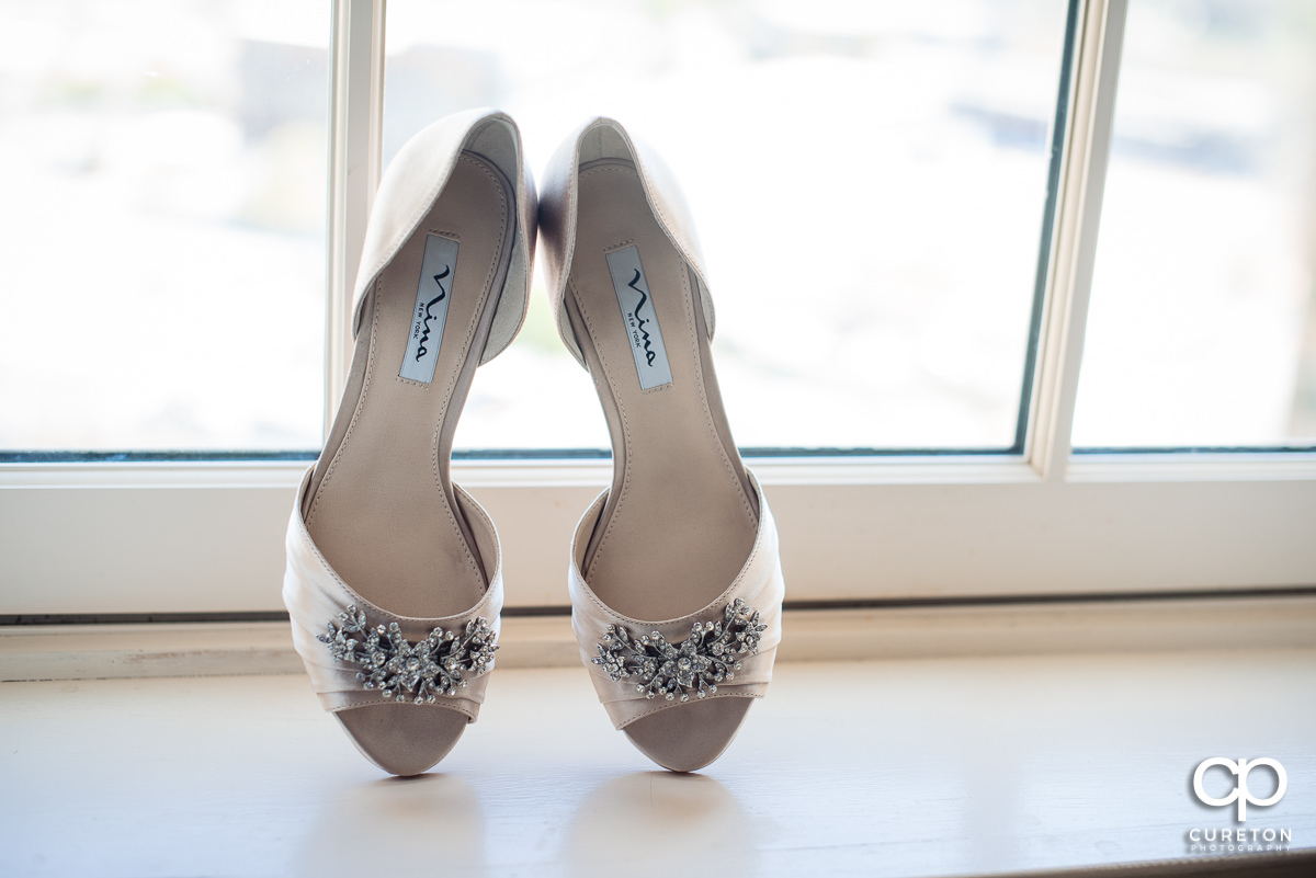 Bride's shoes.