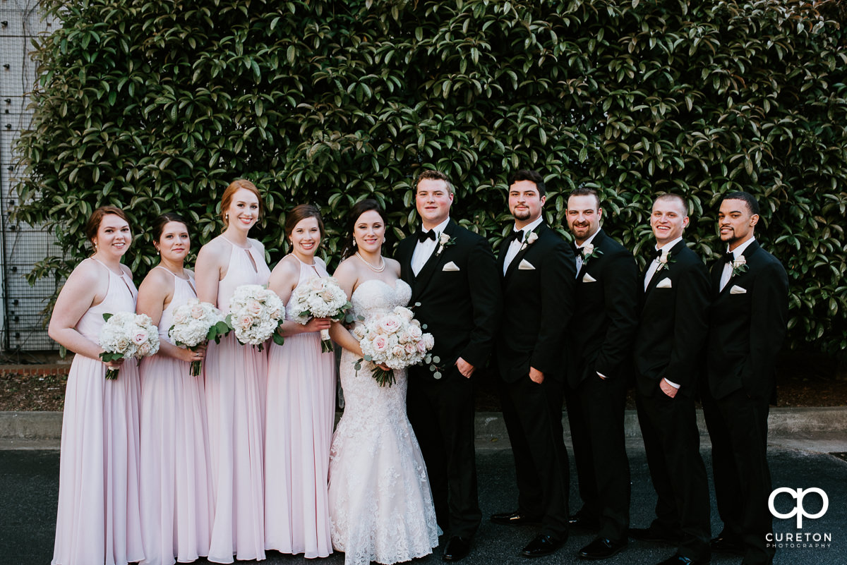 Wedding party after the ceremony at the Poinsett Hotel.