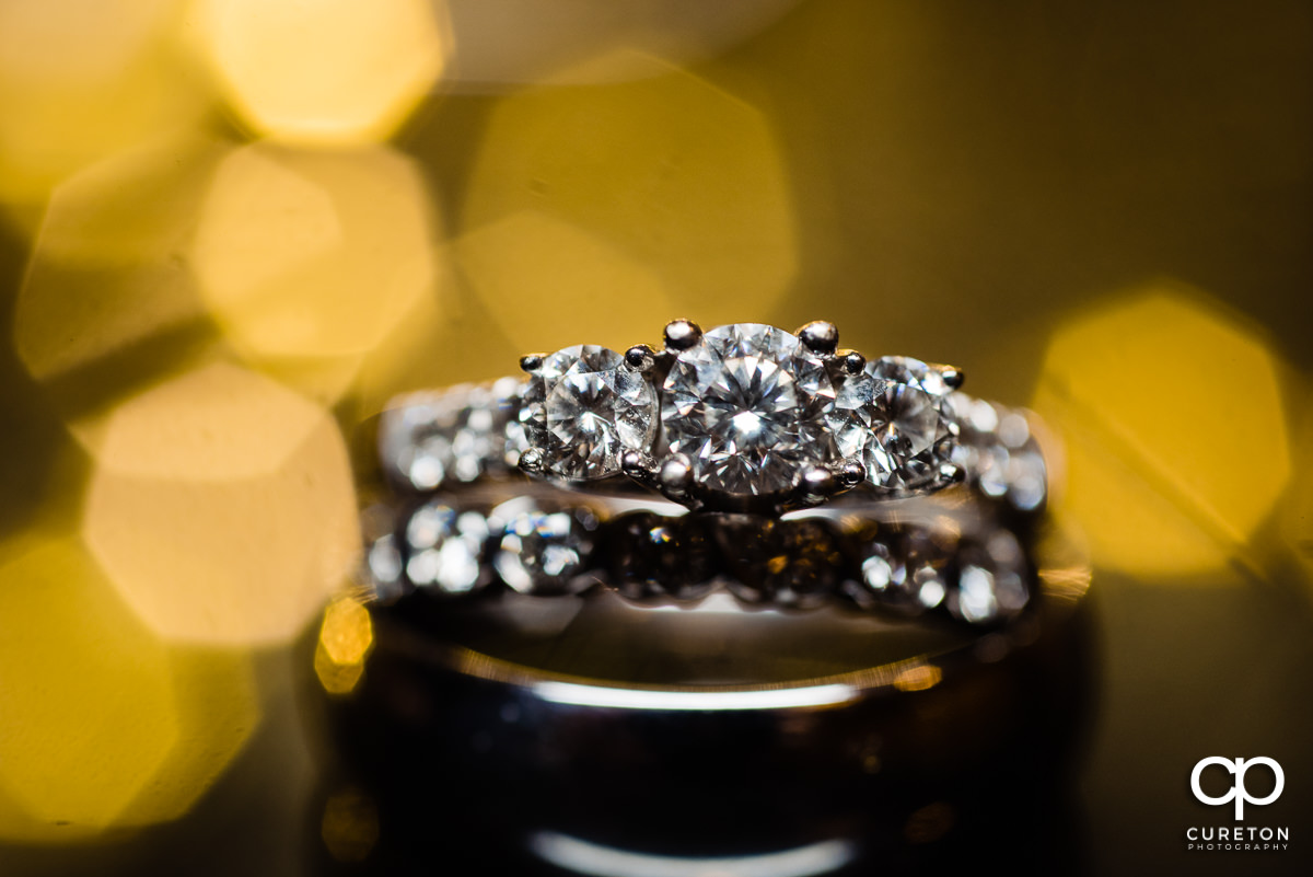 Wedding rings closeup.