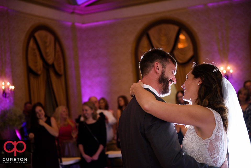 Bride and groom first dance.