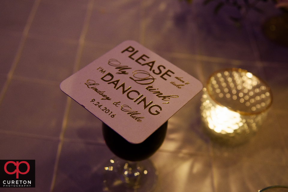 Cool wedding coaster.