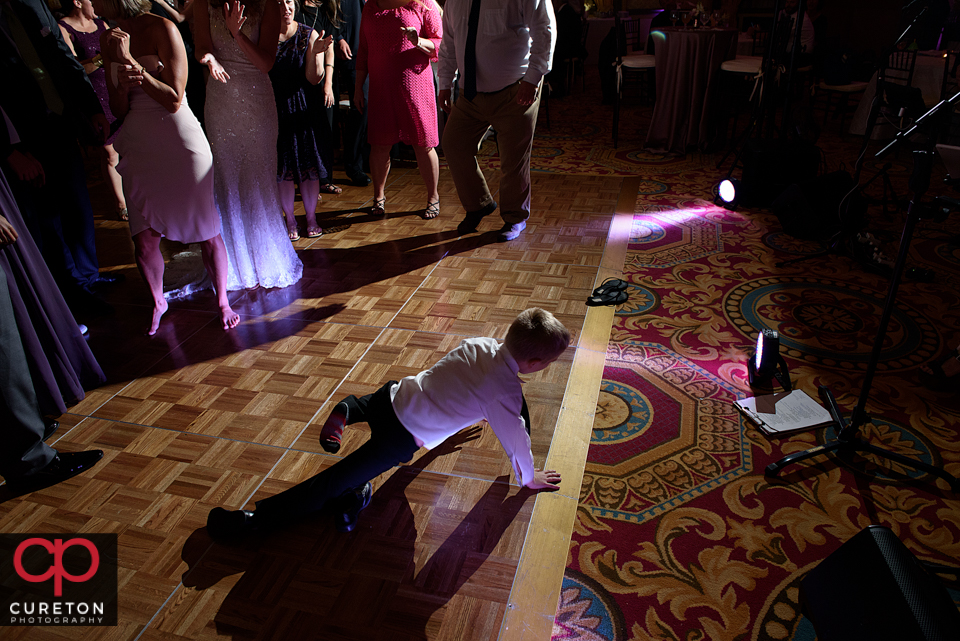 Guests dancing to the sounds of the Greenville SC wedding band The Erica Berg Collective at the Westin Poinsett reception.