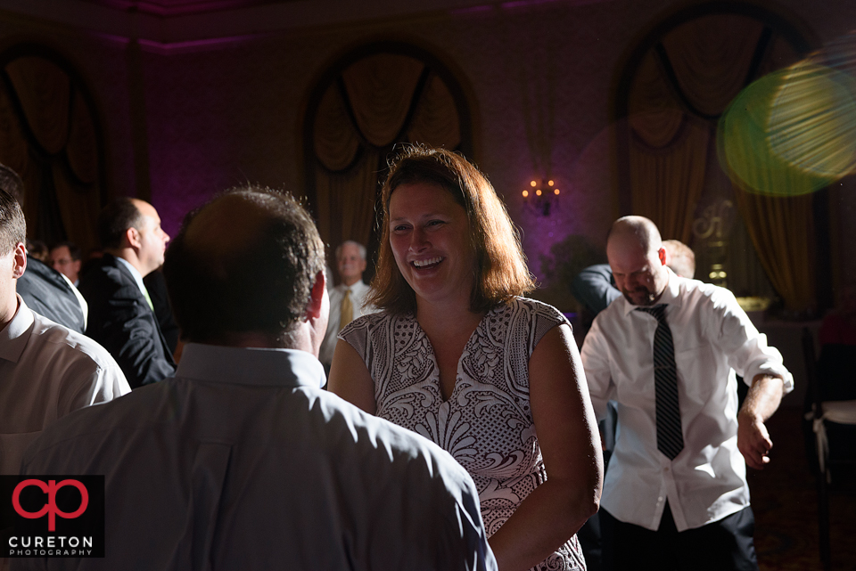 Guests dancing to the sounds of the Greenville SC wedding band The Erica Berg Collective at the Westin Poinsett reception.