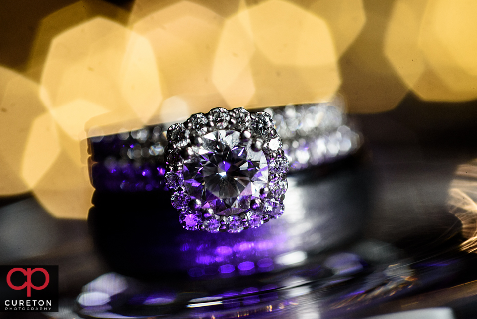 Close up wedding ring photo.