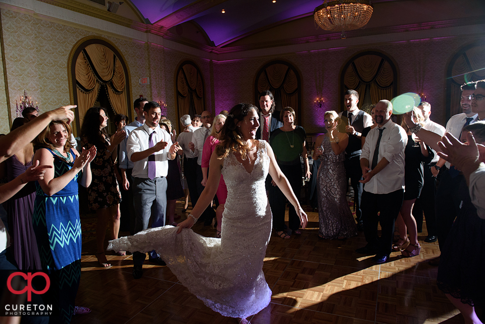 Guests dancing to the sounds of the Greenville SC wedding band The Erica Berg Collective at the Westin Poinsett reception.