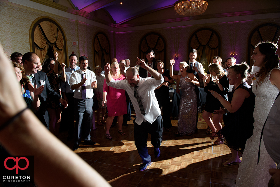 Guests dancing to the sounds of the Greenville SC wedding band The Erica Berg Collective at the Westin Poinsett reception.